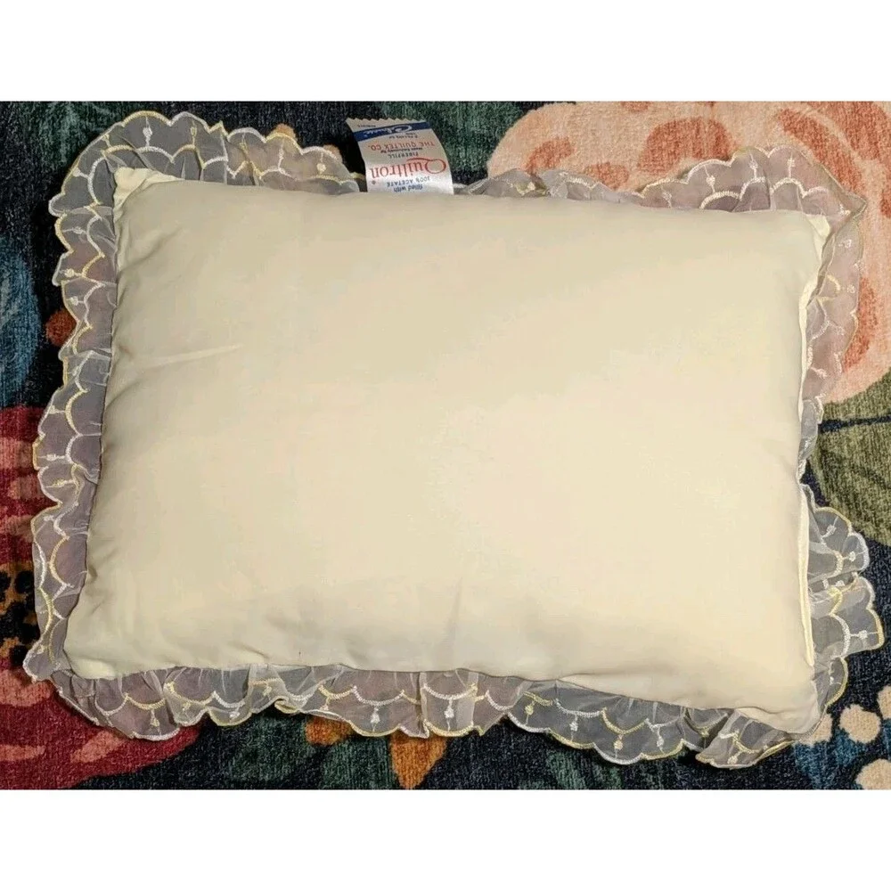 Vintage Quiltron By The QUILTEX Co Baby Nursery Pillow Chic Throw Pillow Lace